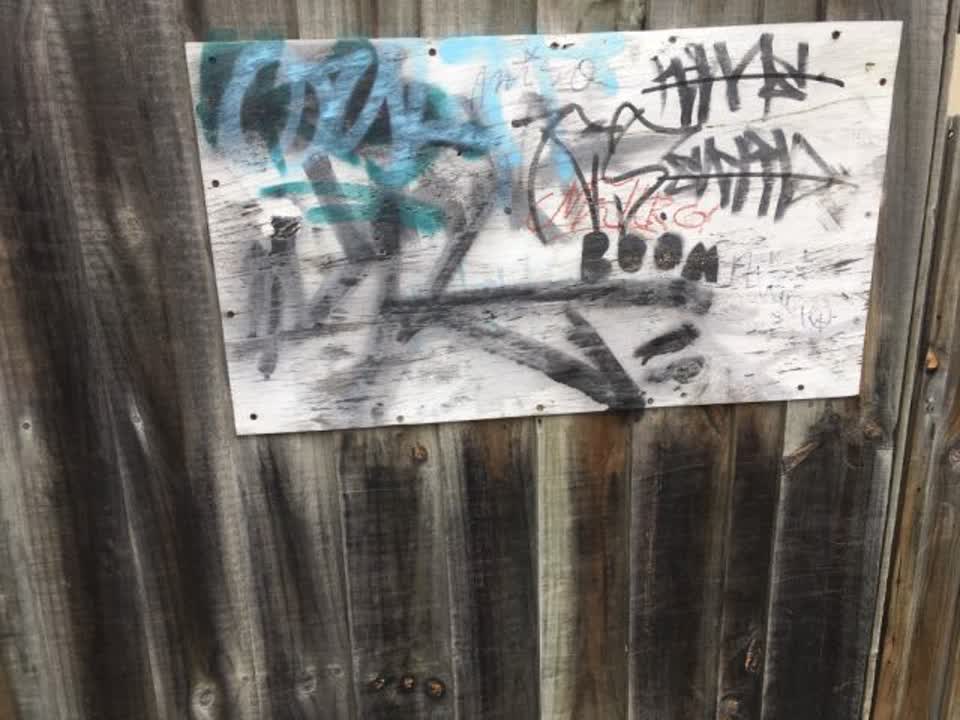 The photograph attached to this graffiti report