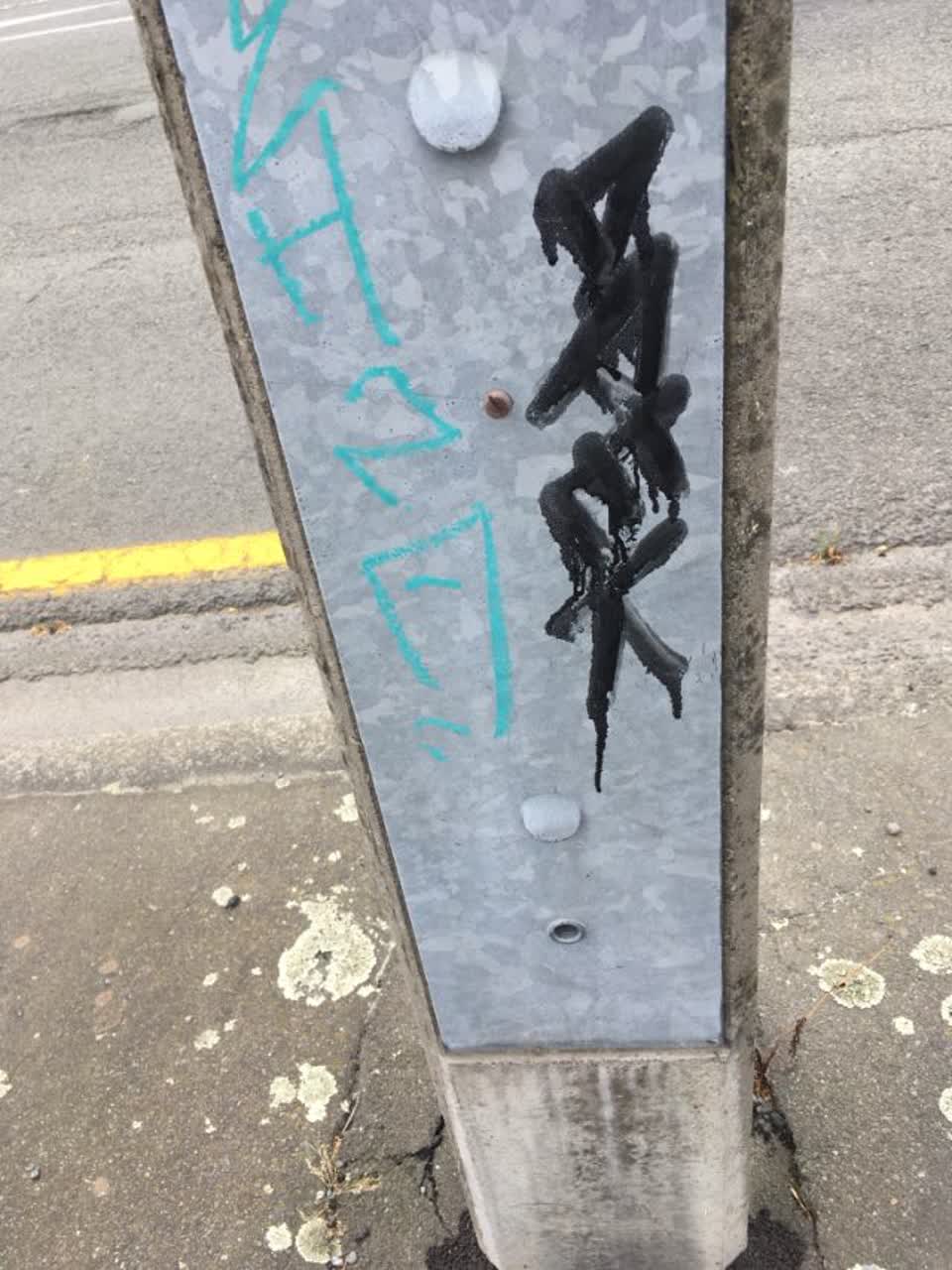 The photograph attached to this graffiti report