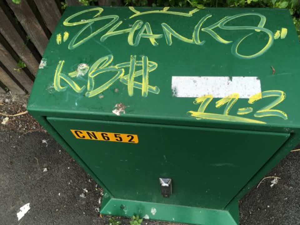 The photograph attached to this graffiti report