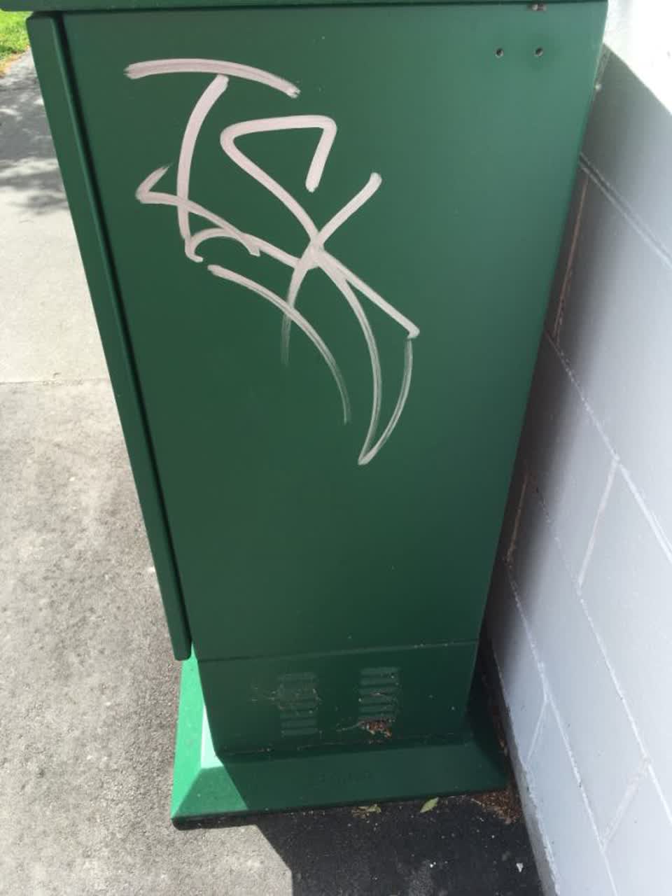 The photograph attached to this graffiti report