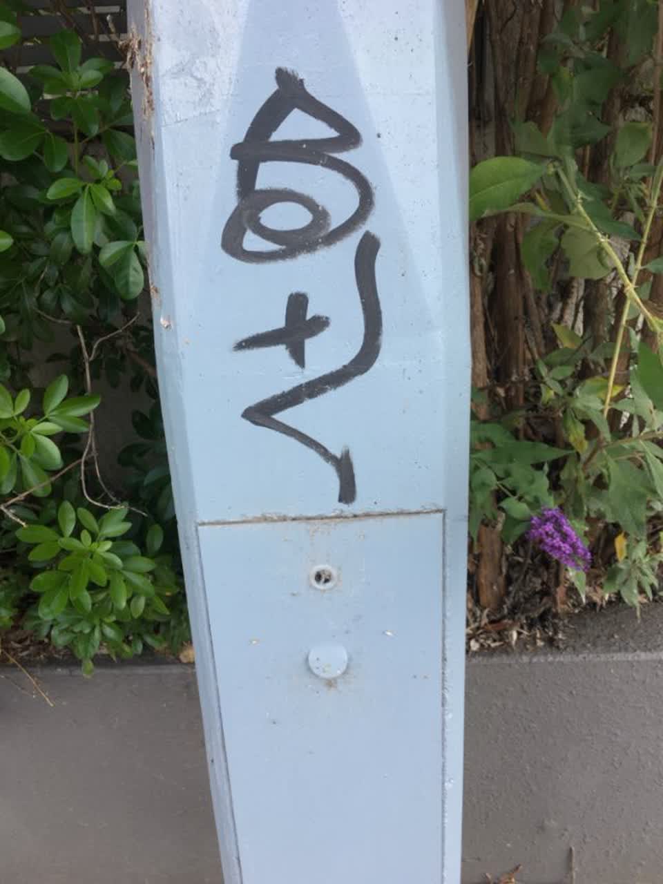 The photograph attached to this graffiti report