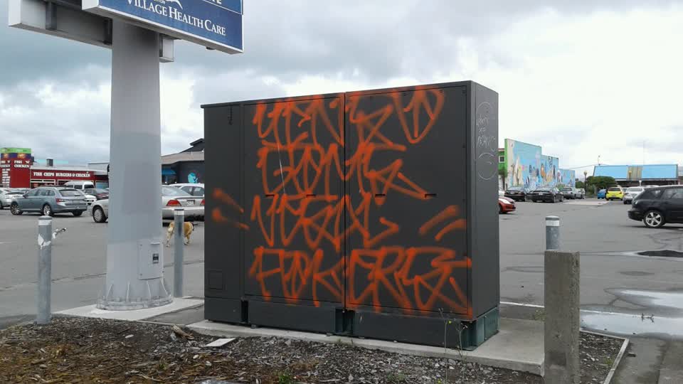 The photograph attached to this graffiti report