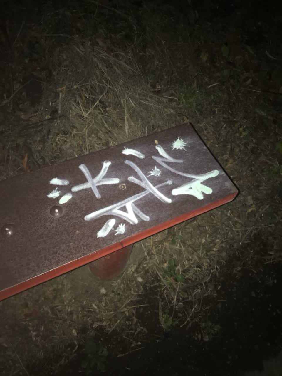 The photograph attached to this graffiti report