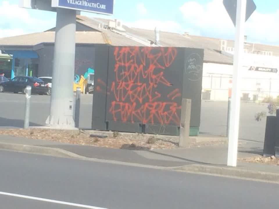 The photograph attached to this graffiti report
