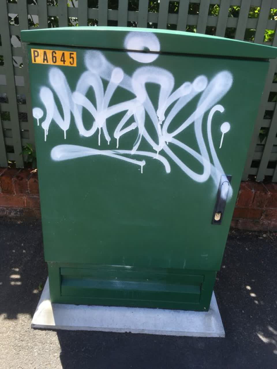 The photograph attached to this graffiti report