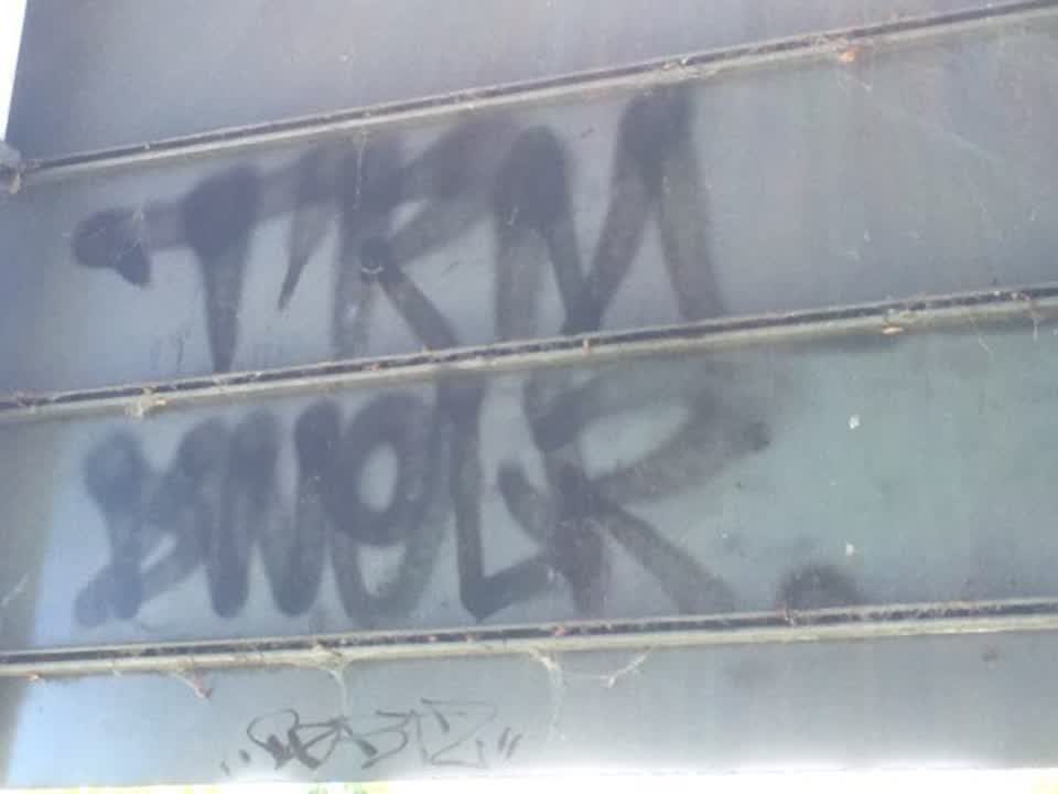 The photograph attached to this graffiti report