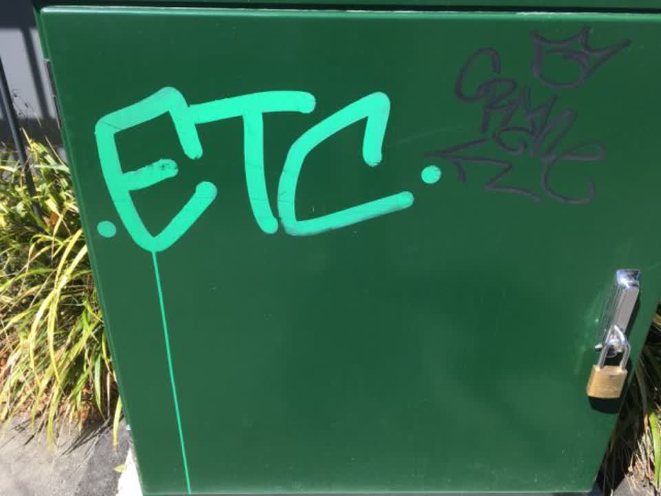 The photograph attached to this graffiti report
