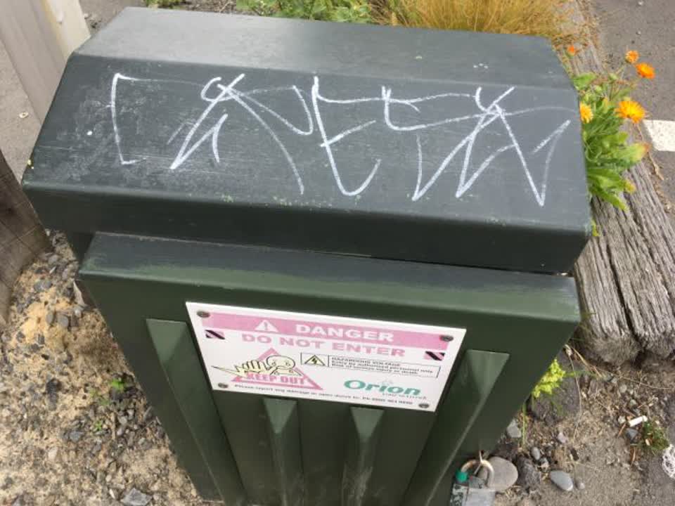The photograph attached to this graffiti report
