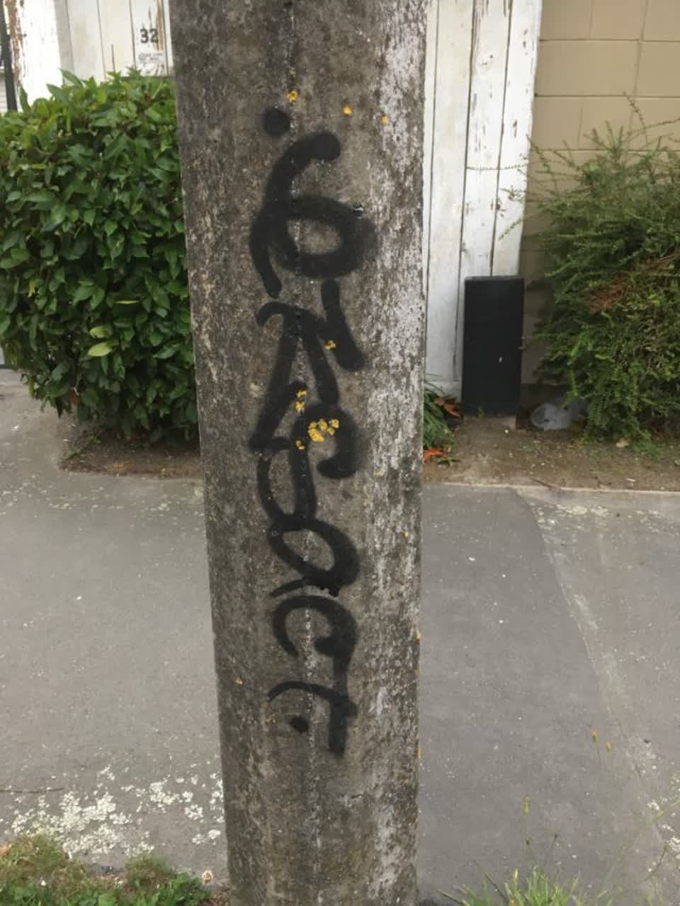 The photograph attached to this graffiti report