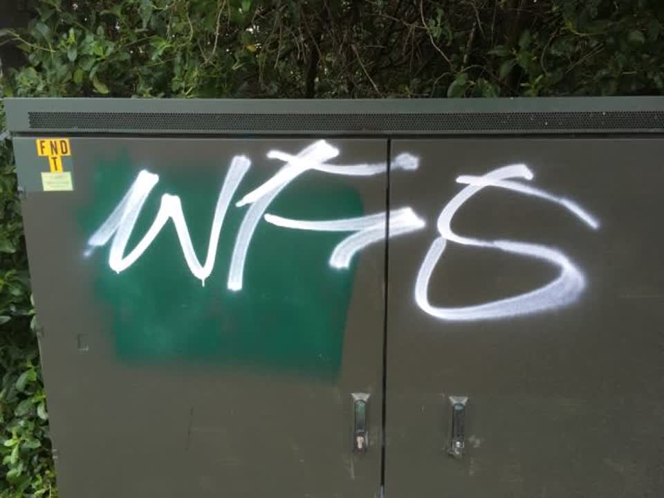 The photograph attached to this graffiti report