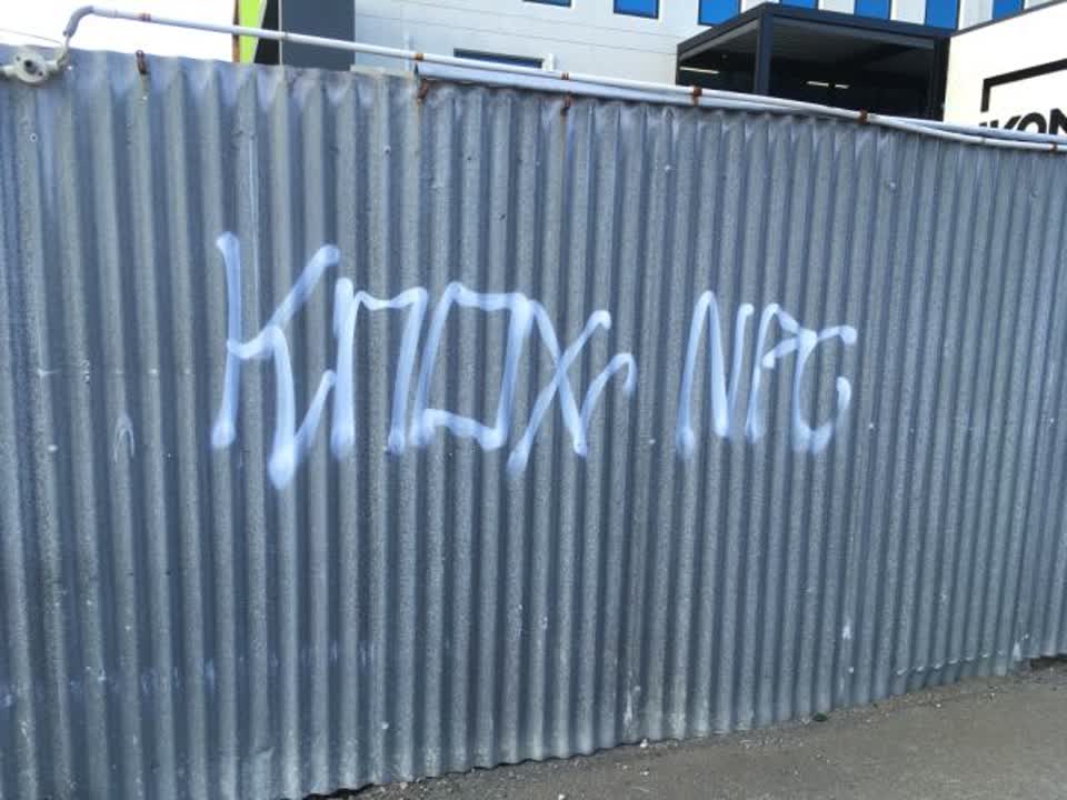 The photograph attached to this graffiti report