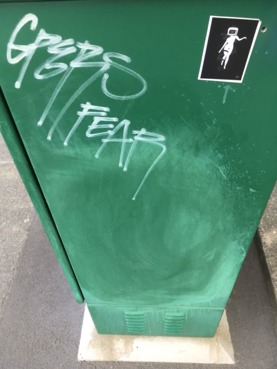 The photograph attached to this graffiti report