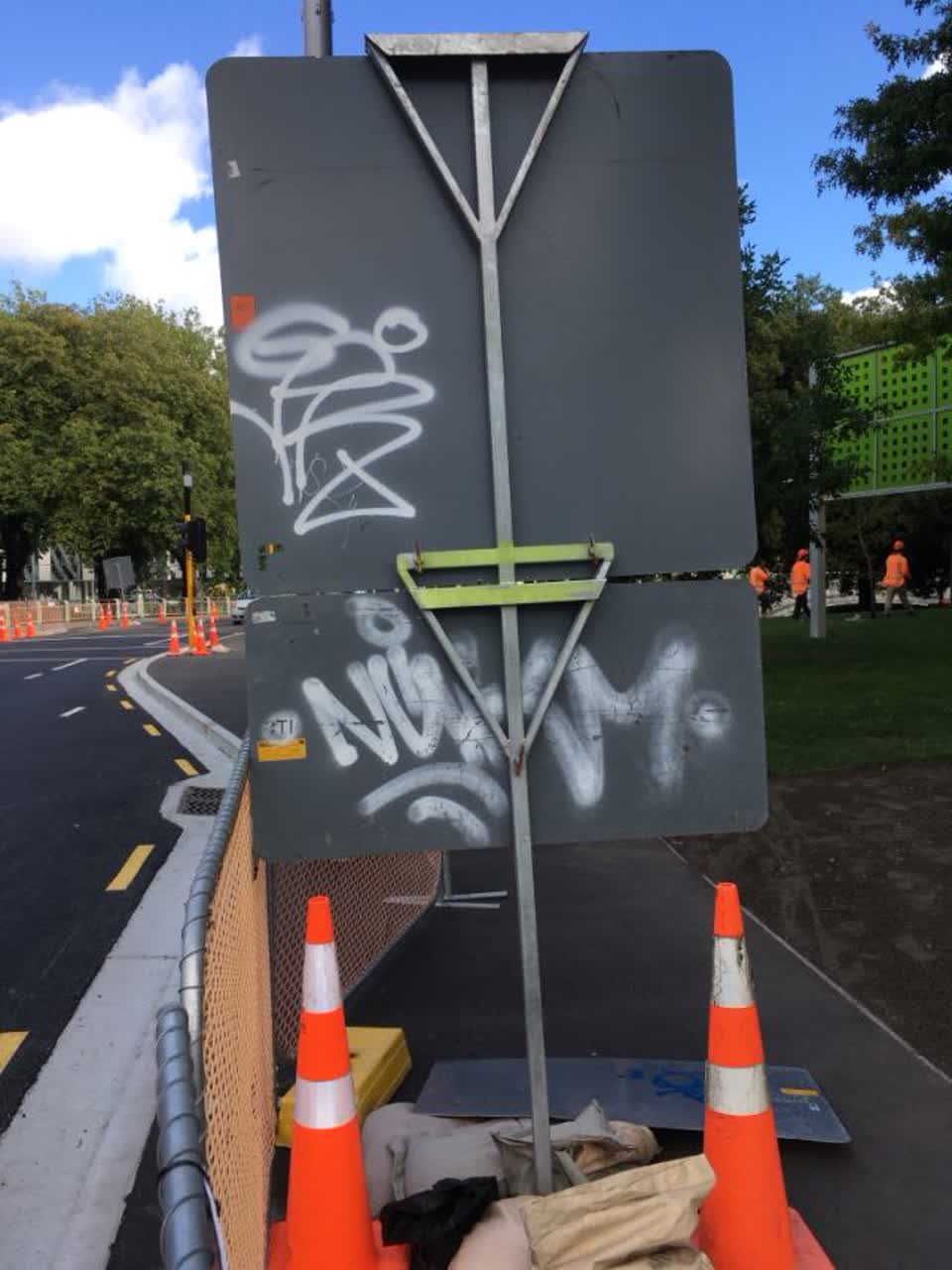 The photograph attached to this graffiti report