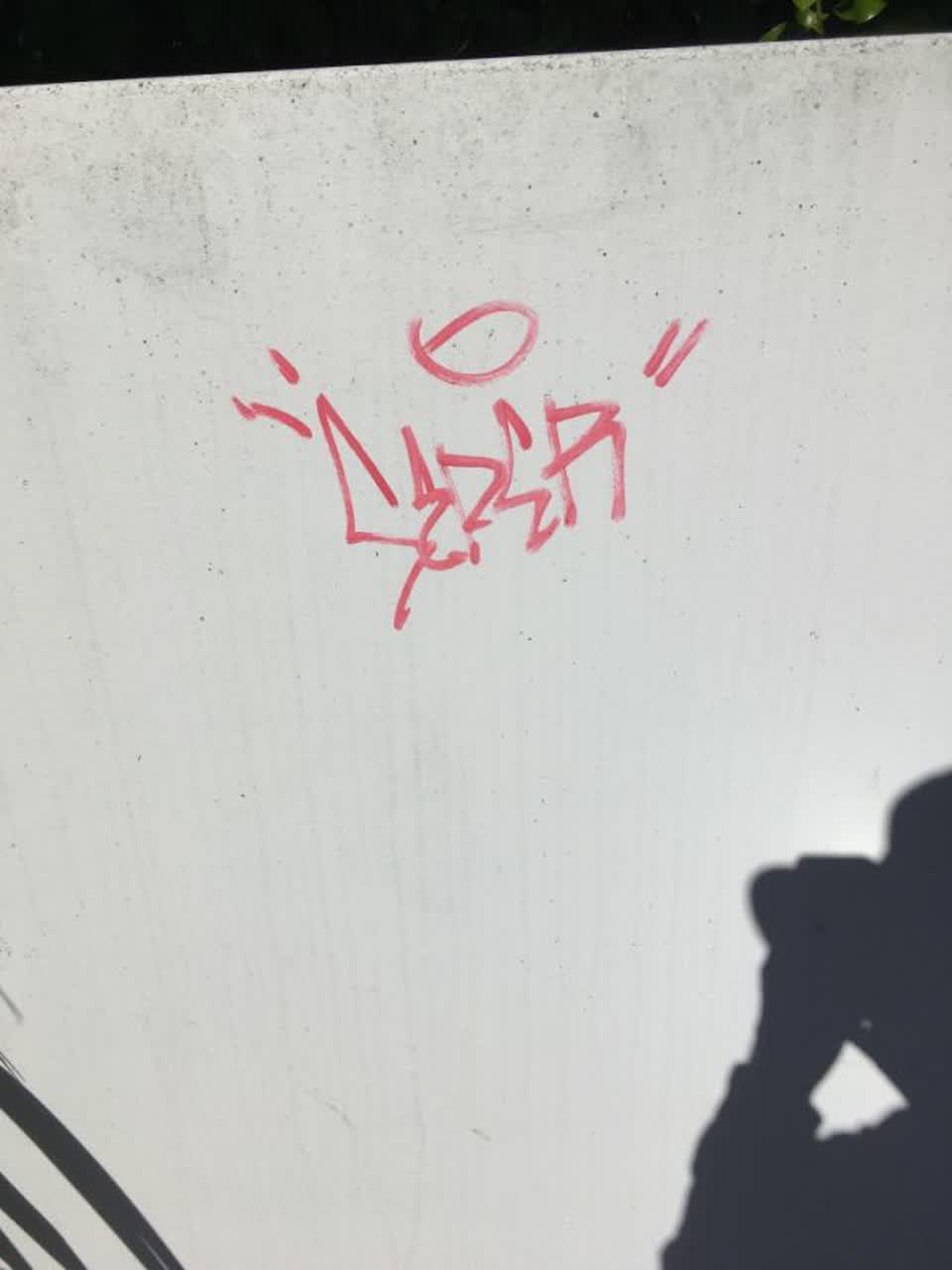 The photograph attached to this graffiti report