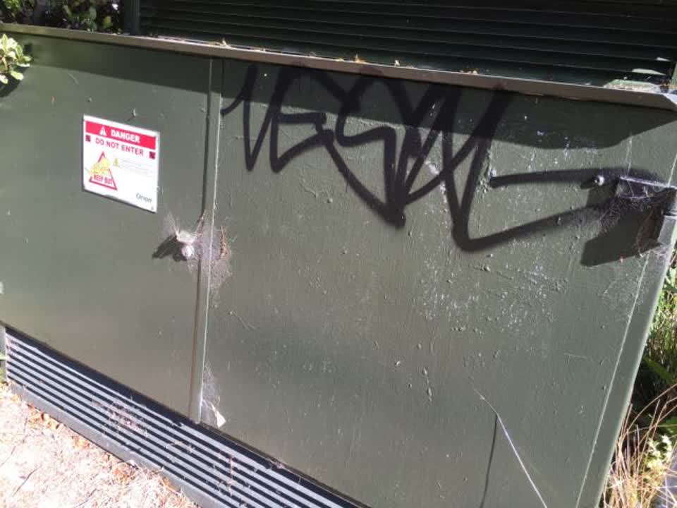 The photograph attached to this graffiti report
