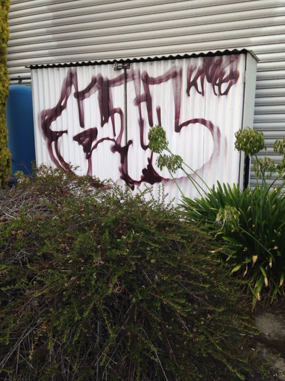 The photograph attached to this graffiti report