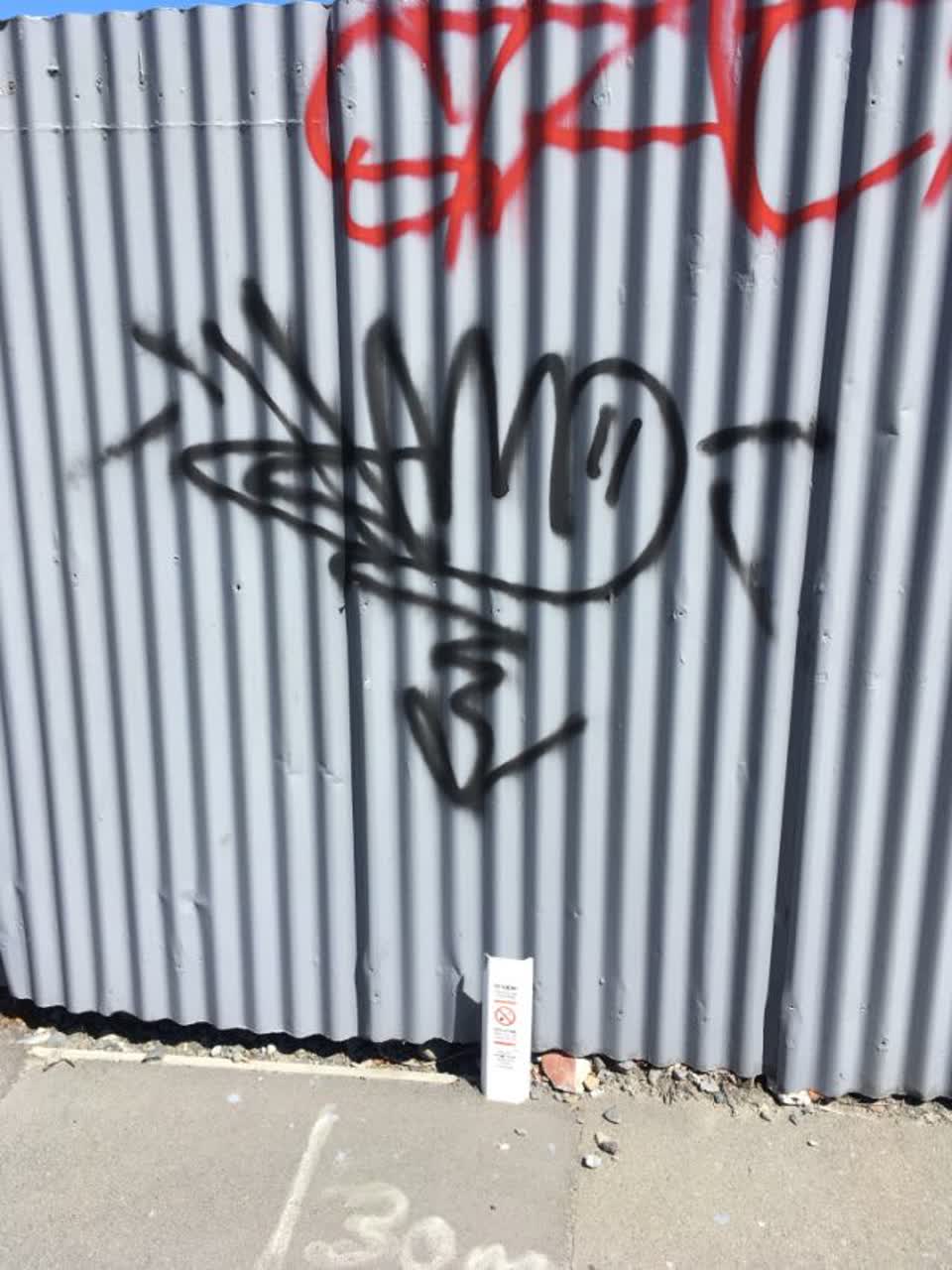 The photograph attached to this graffiti report