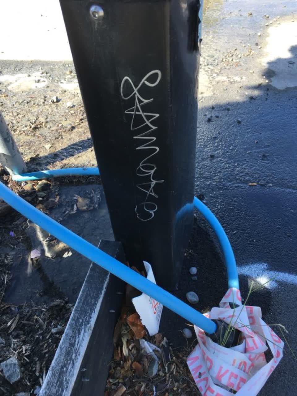 The photograph attached to this graffiti report