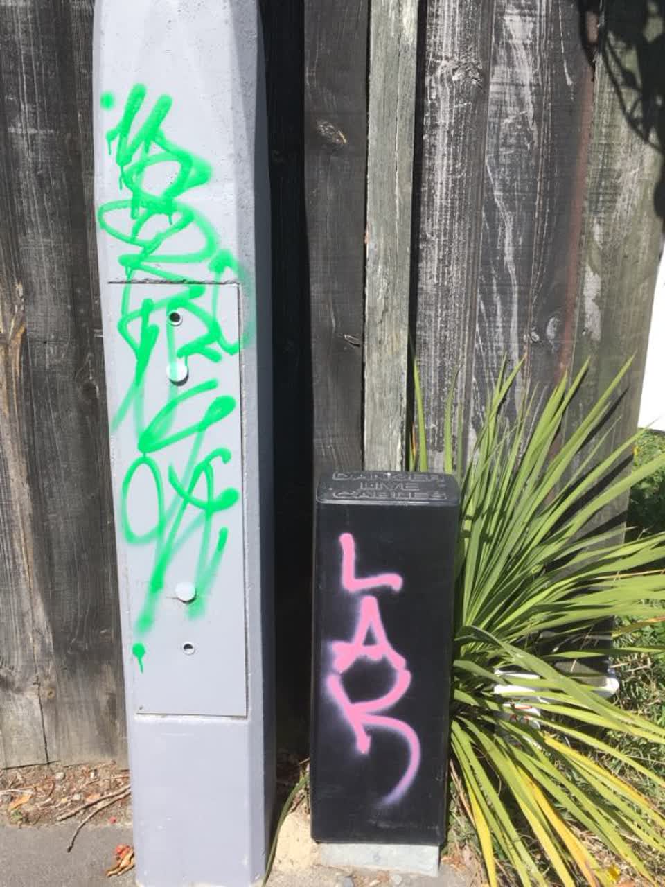 The photograph attached to this graffiti report