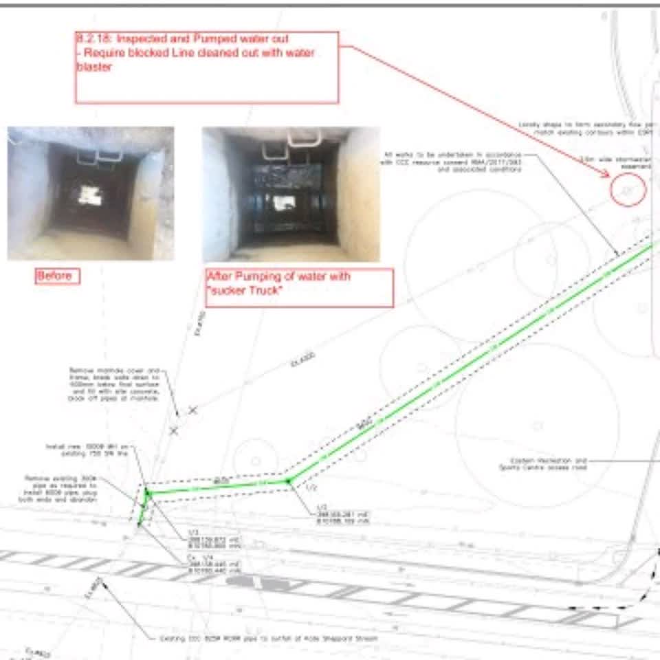 The photograph attached to this wastewater/stormwater report