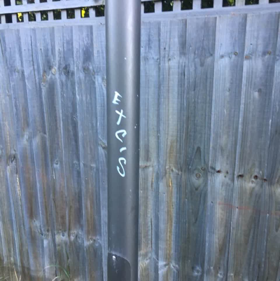 The photograph attached to this graffiti report