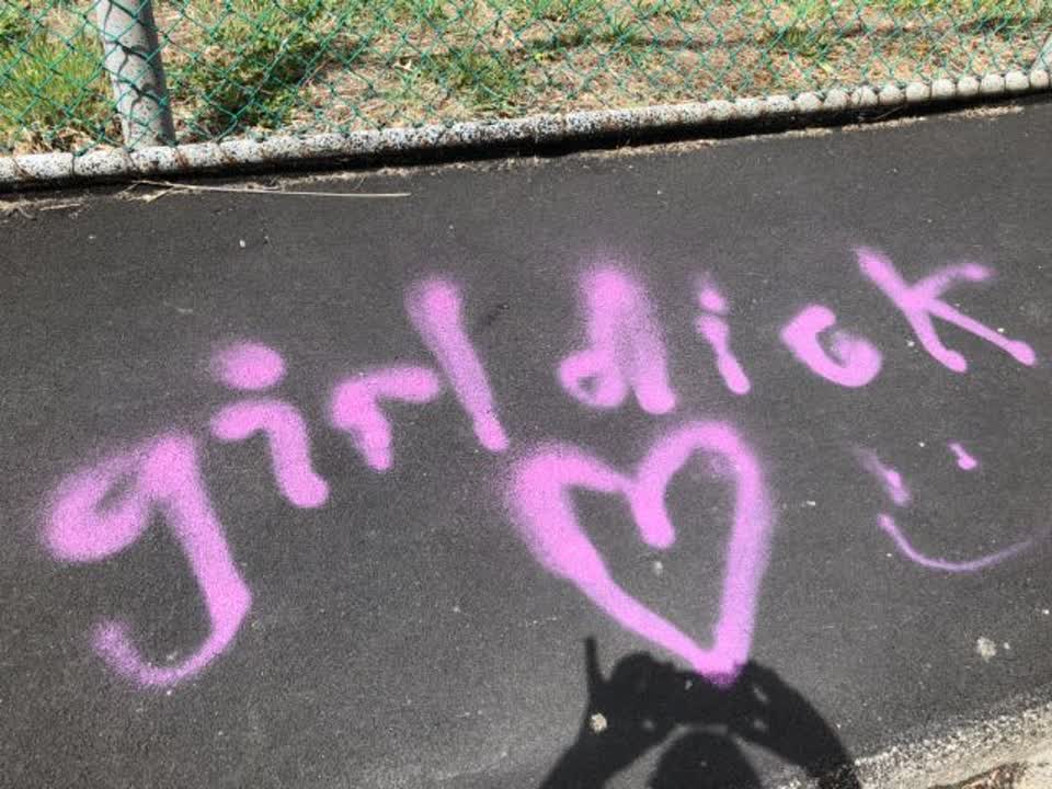 The photograph attached to this graffiti report