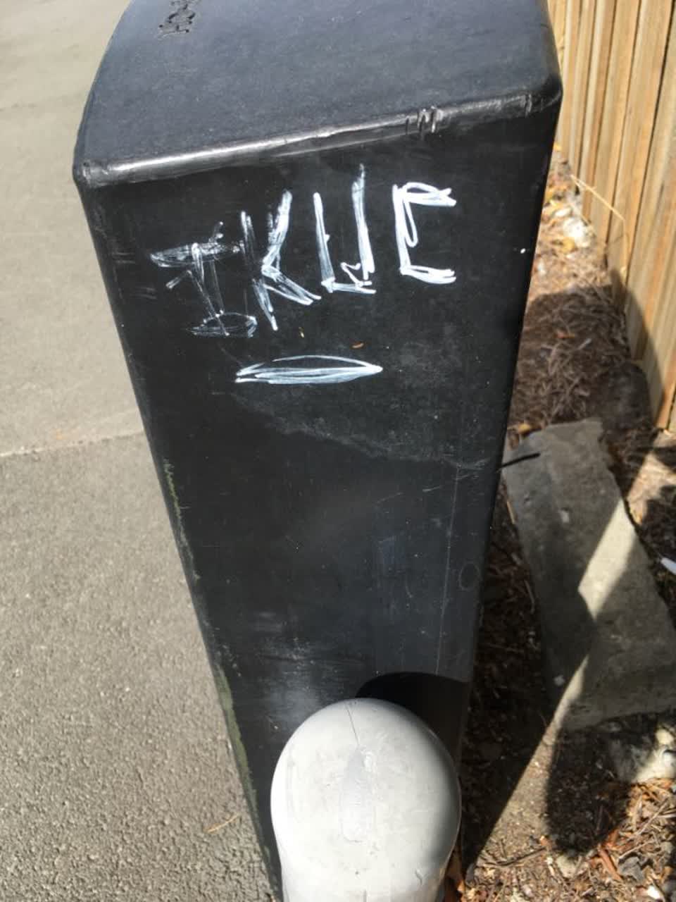 The photograph attached to this graffiti report