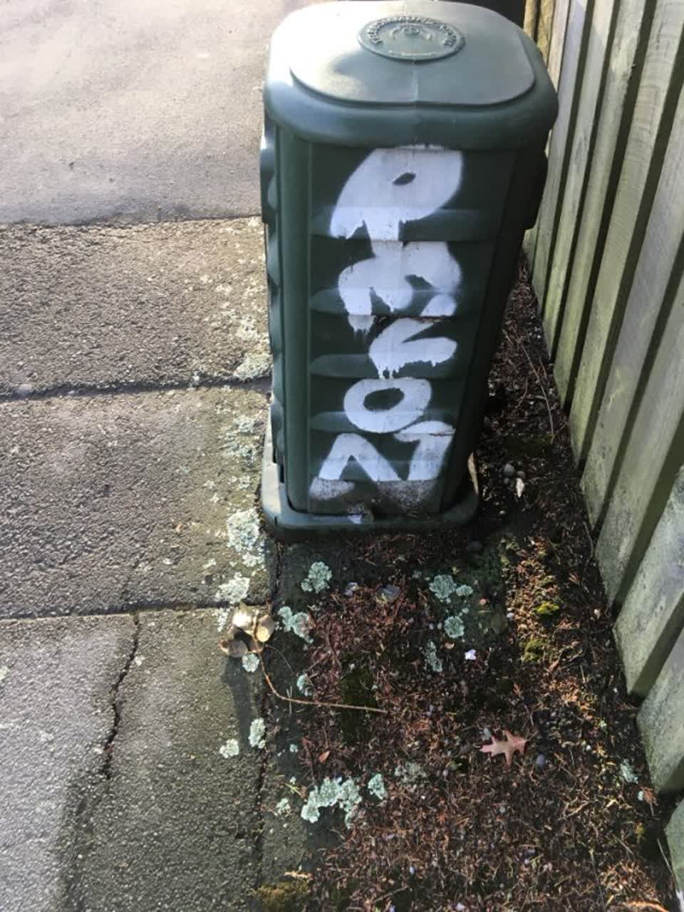 The photograph attached to this graffiti report
