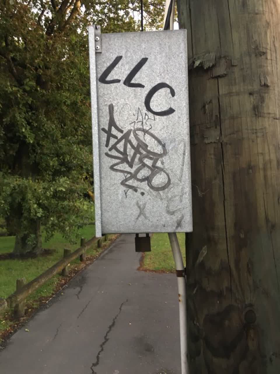 The photograph attached to this graffiti report