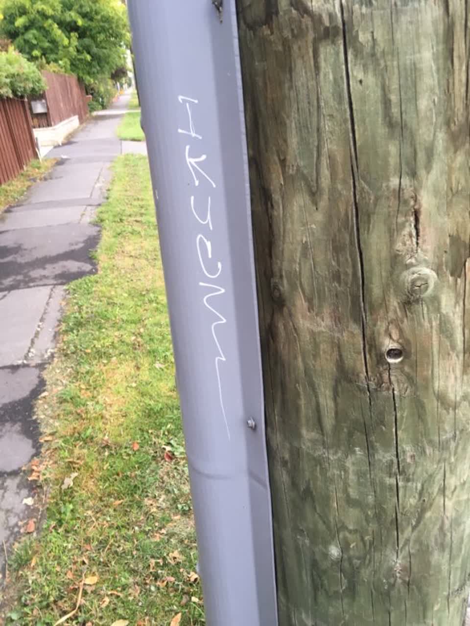 The photograph attached to this graffiti report