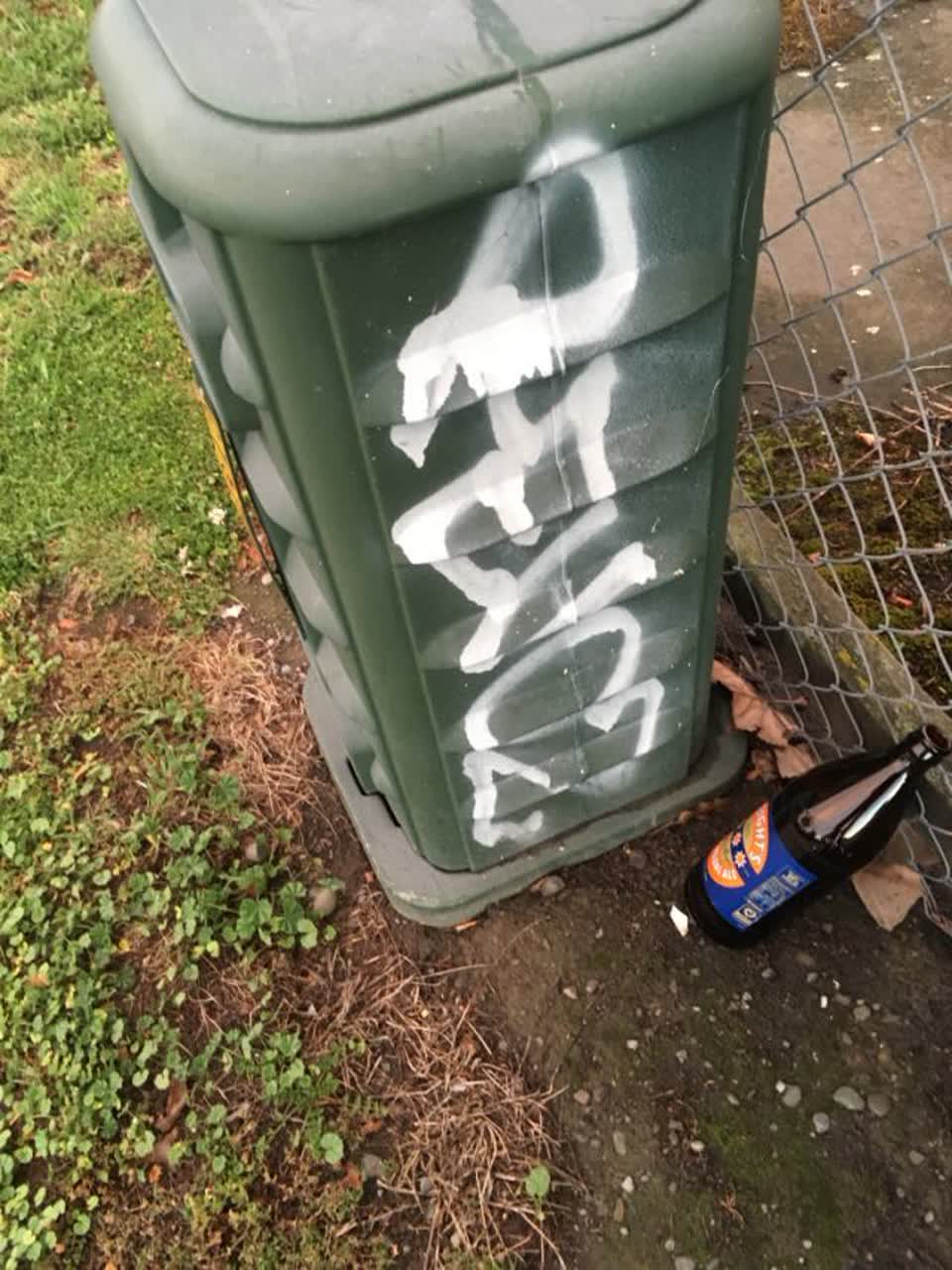 The photograph attached to this graffiti report