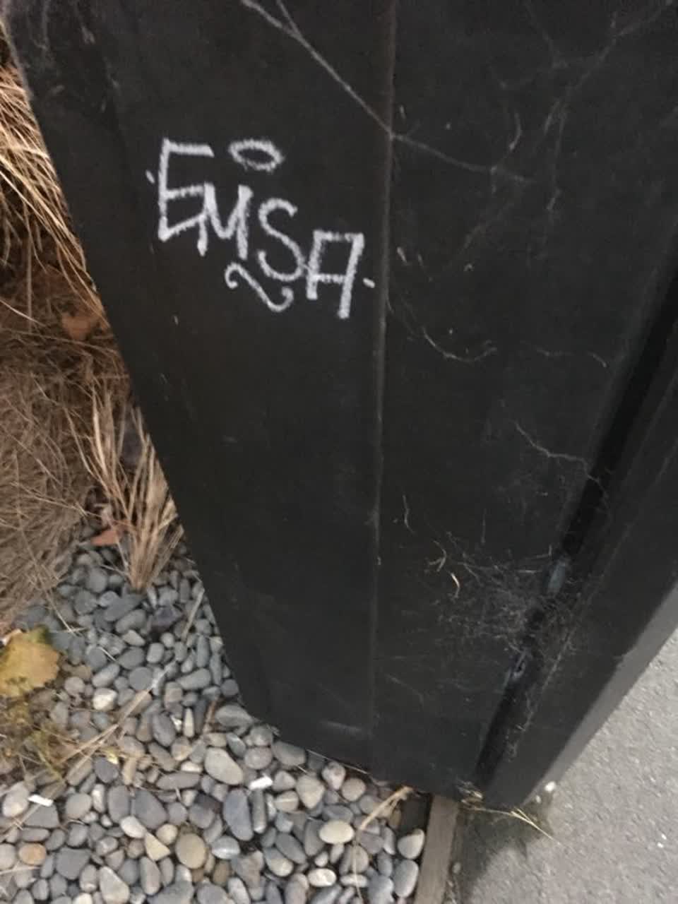 The photograph attached to this graffiti report