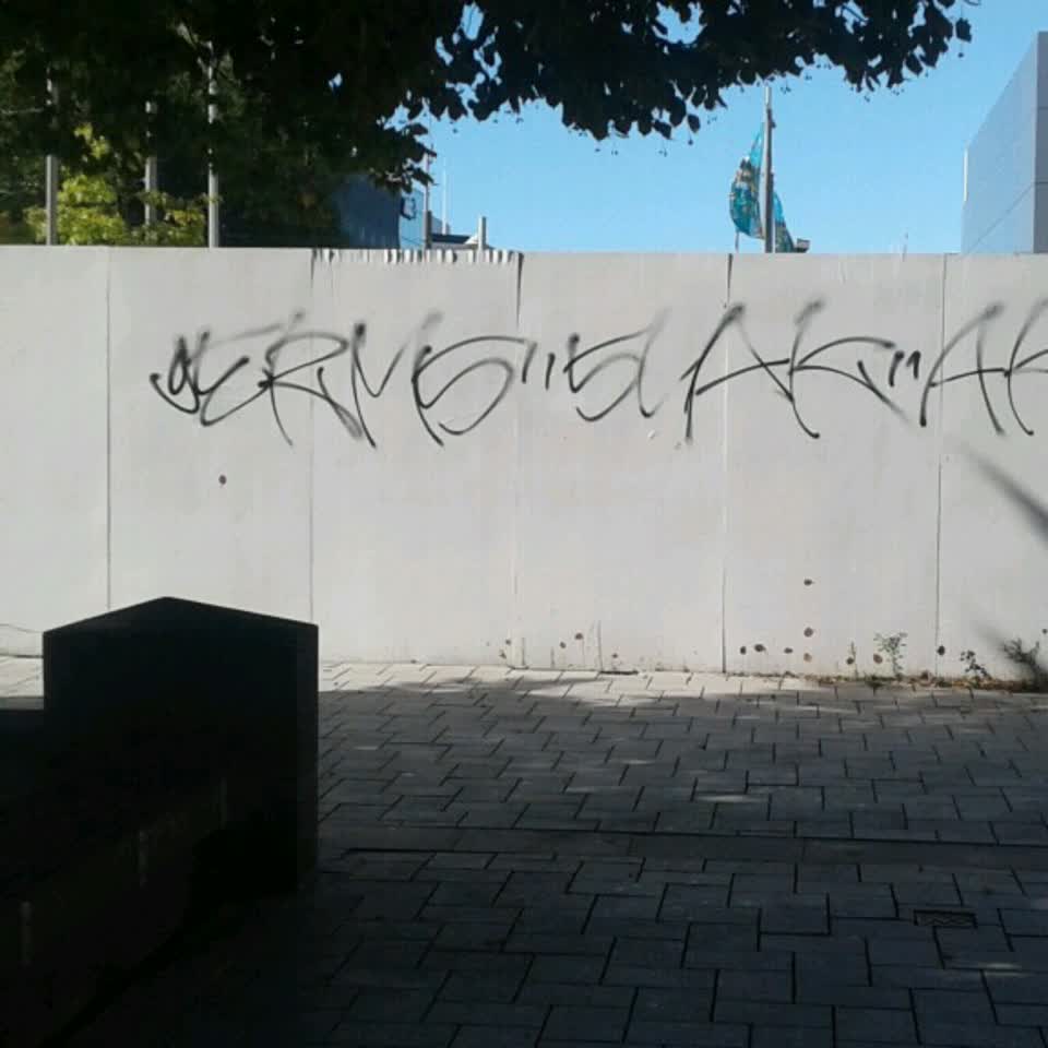 The photograph attached to this graffiti report
