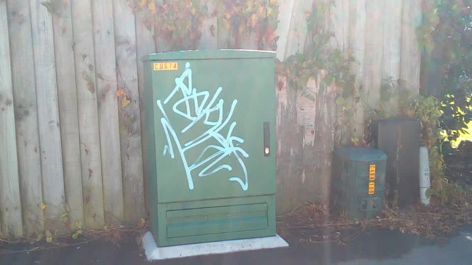 The photograph attached to this graffiti report