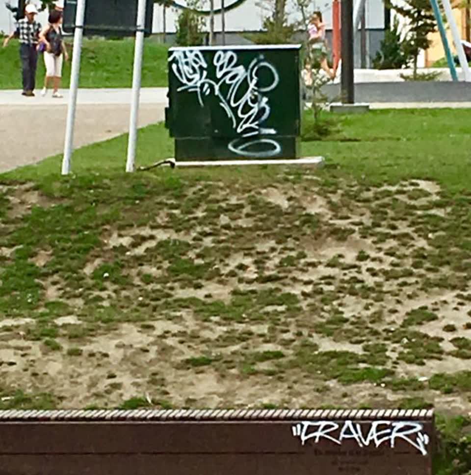 The photograph attached to this graffiti report