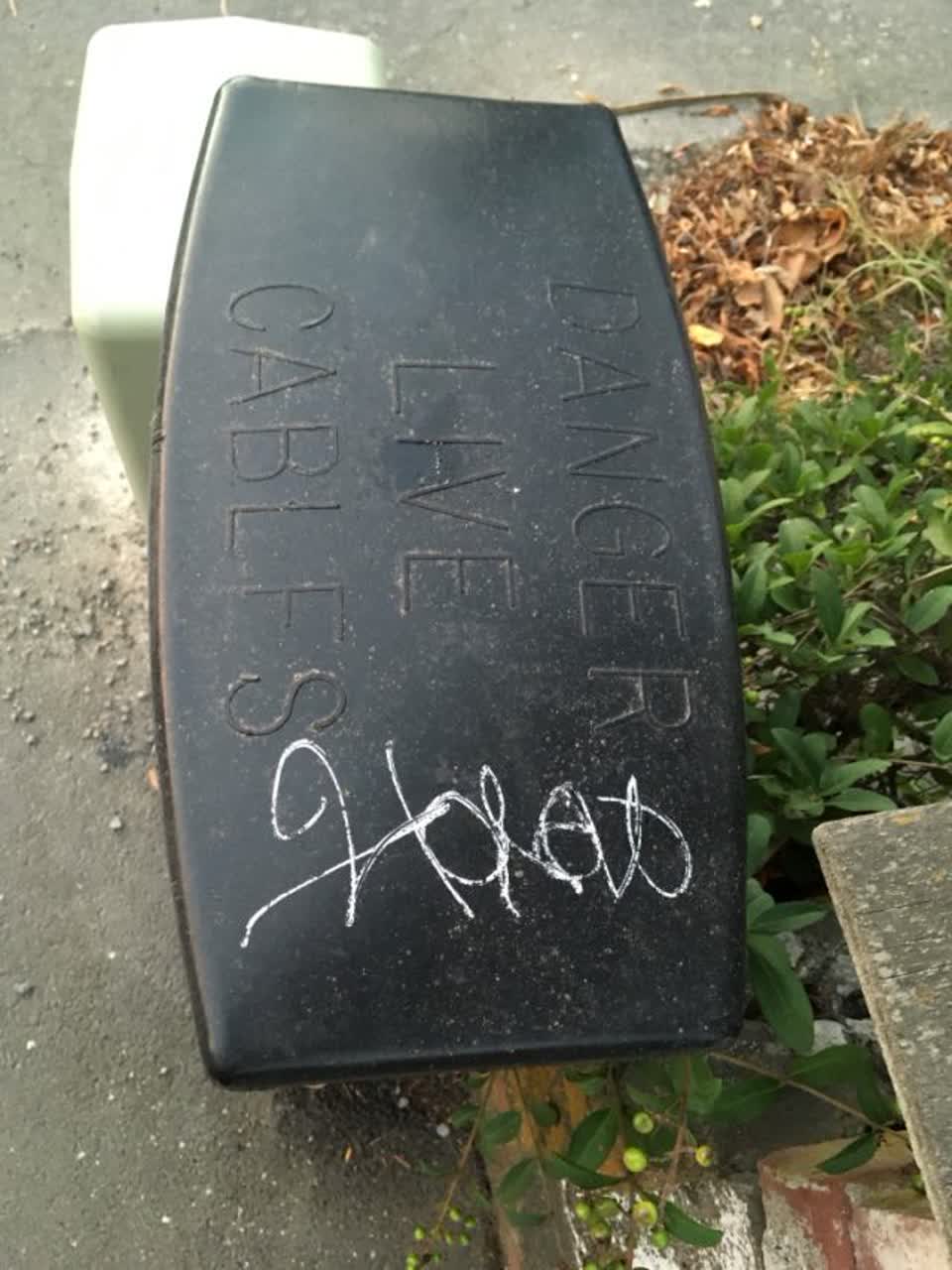 The photograph attached to this graffiti report