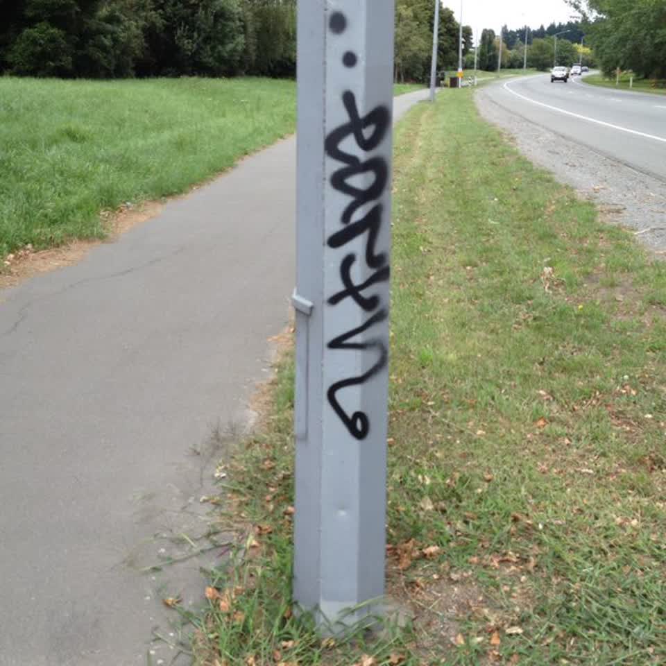 The photograph attached to this graffiti report