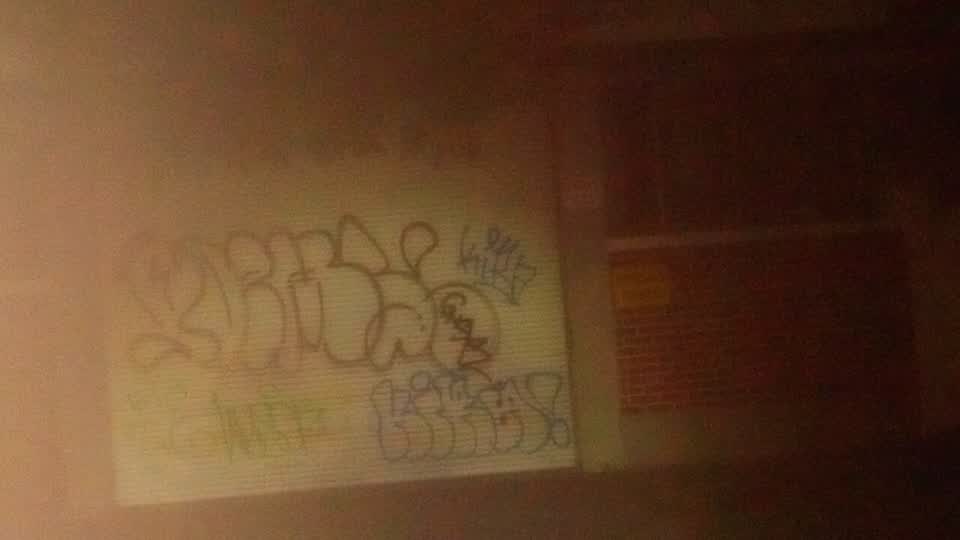 The photograph attached to this graffiti report