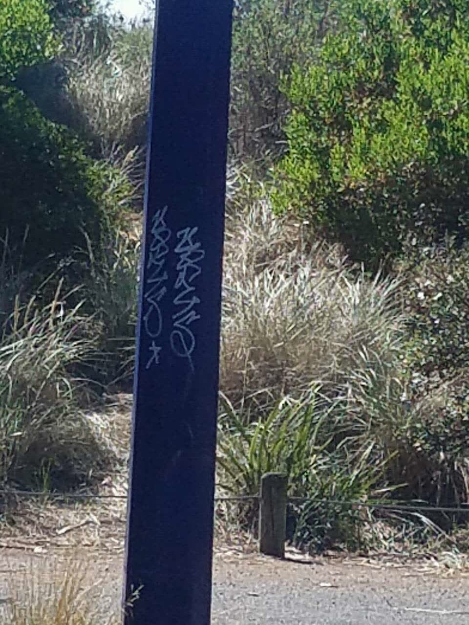 The photograph attached to this graffiti report