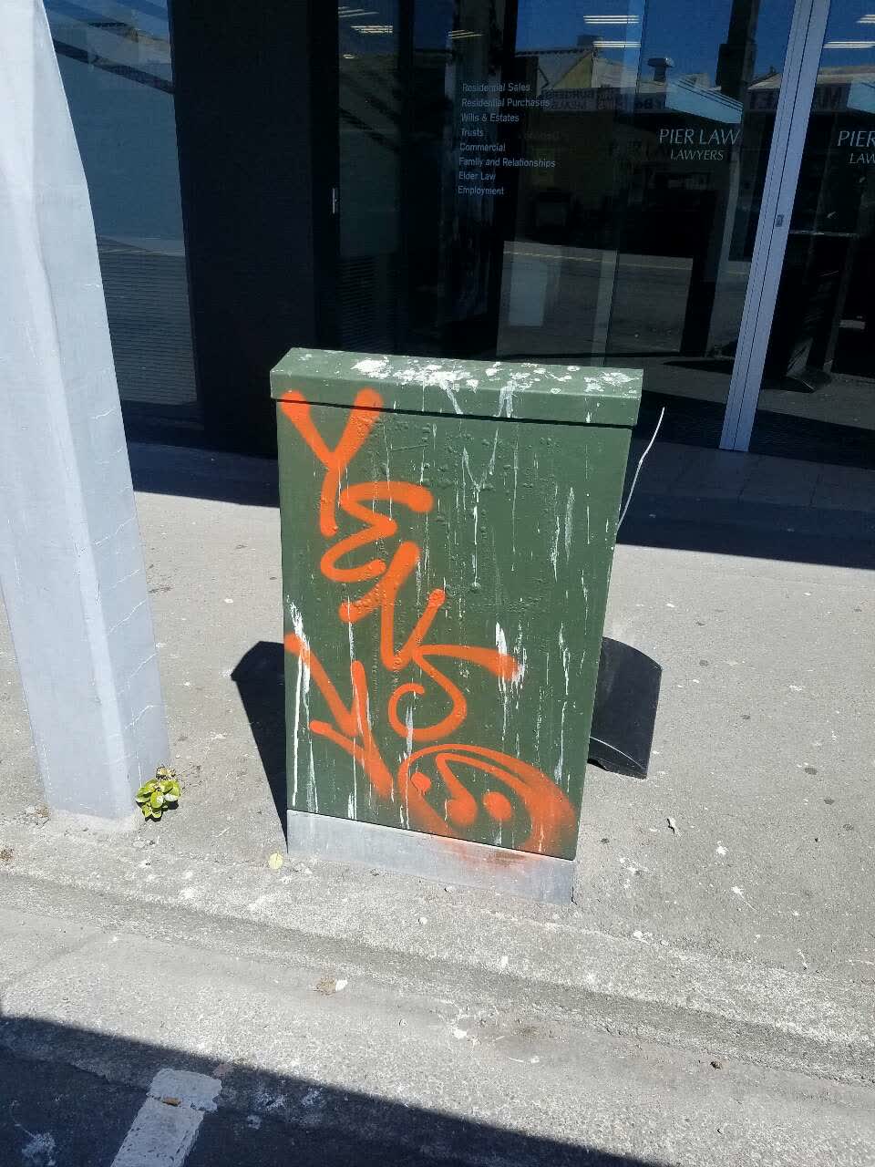 The photograph attached to this graffiti report