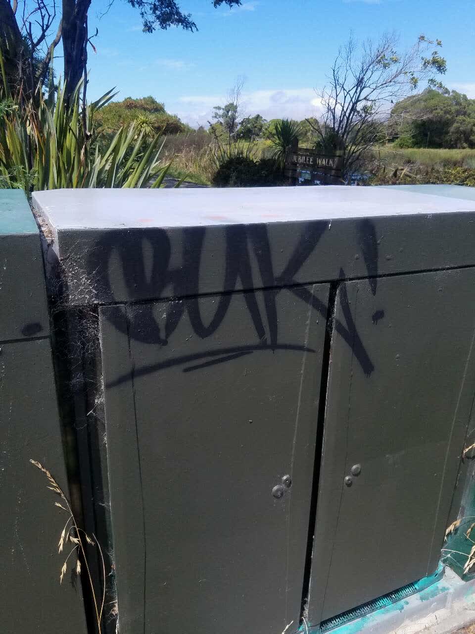 The photograph attached to this graffiti report