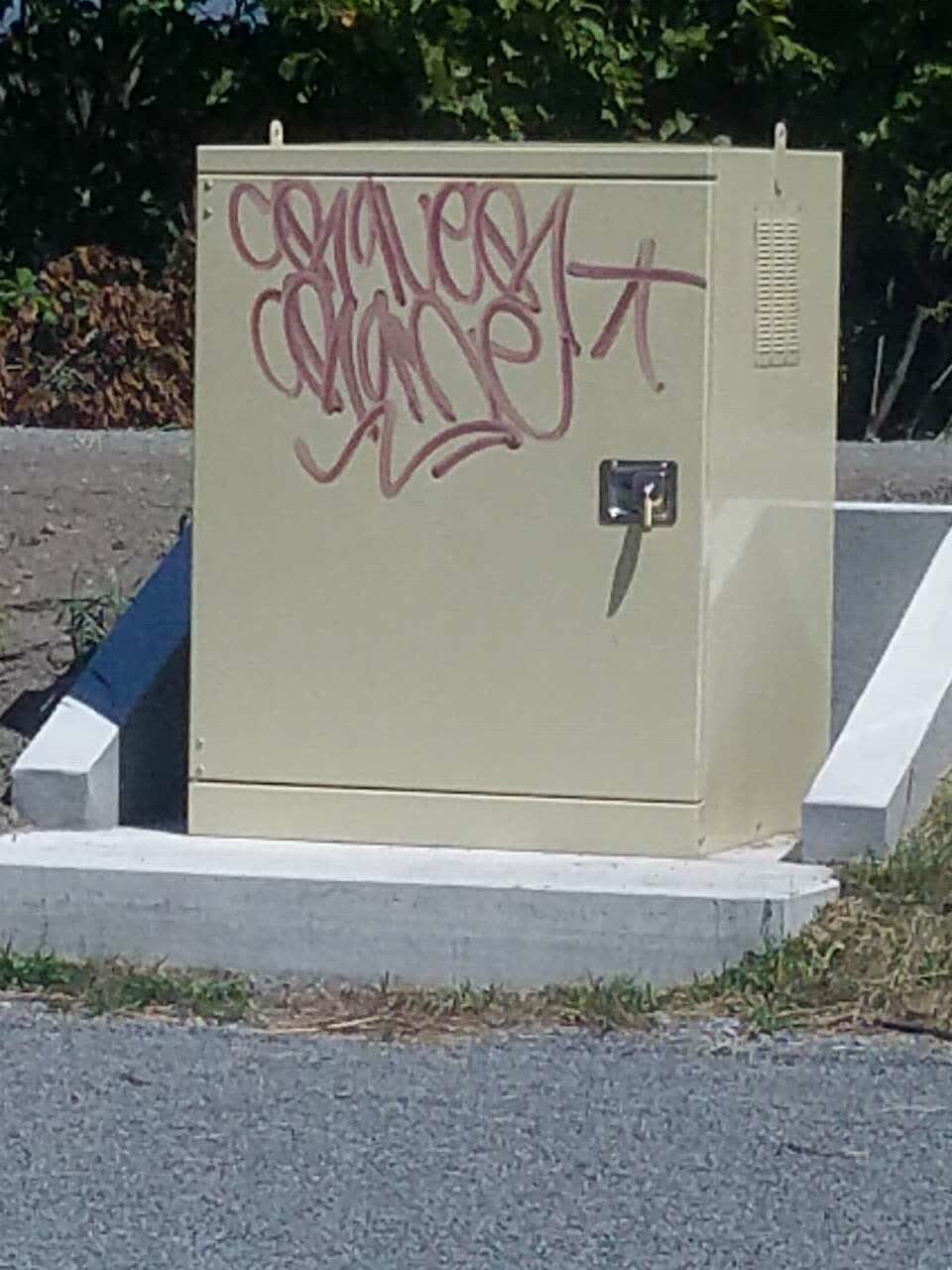 The photograph attached to this graffiti report