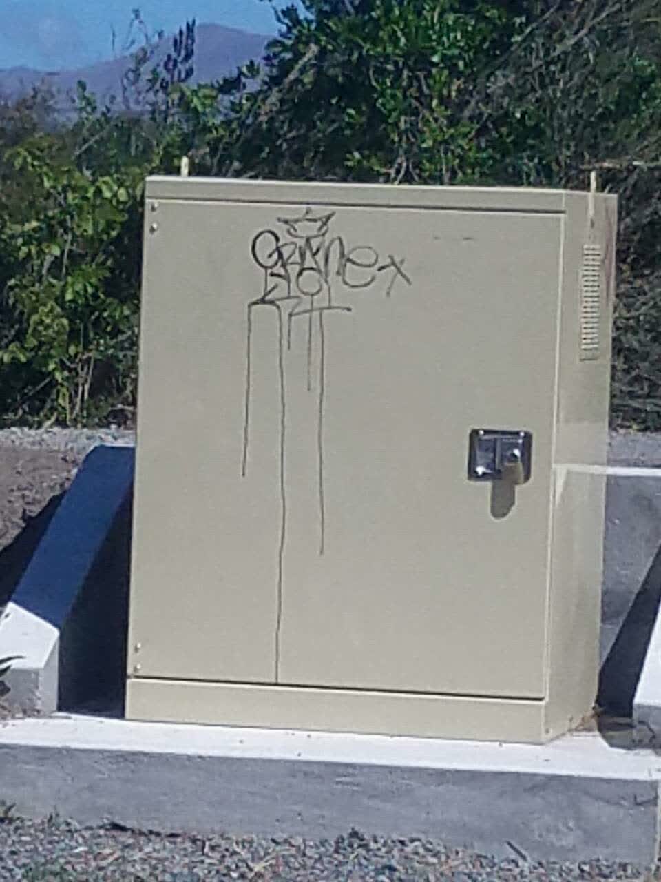 The photograph attached to this graffiti report