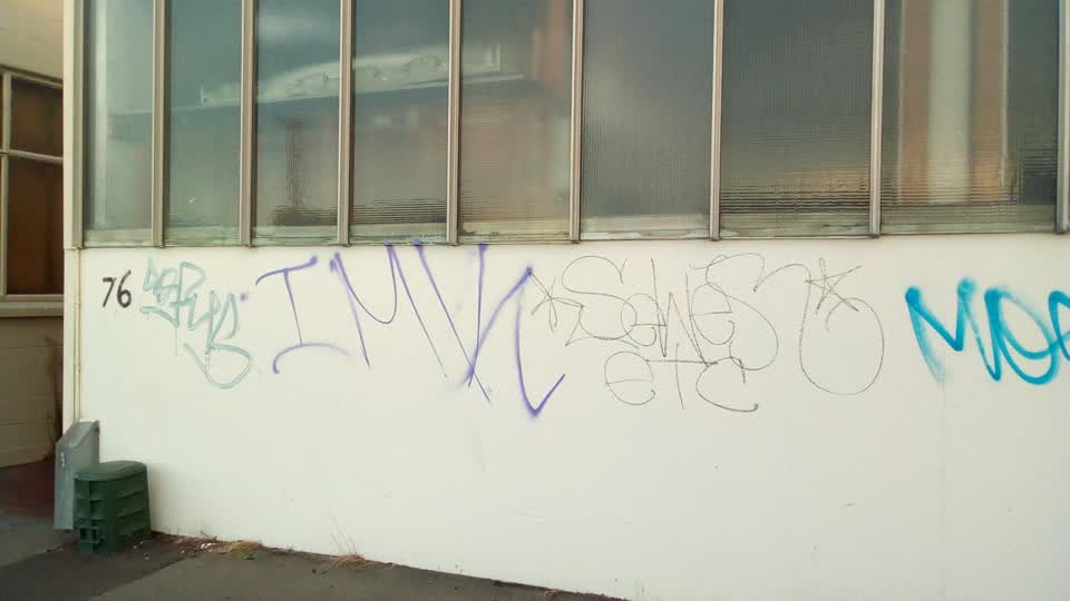 The photograph attached to this graffiti report