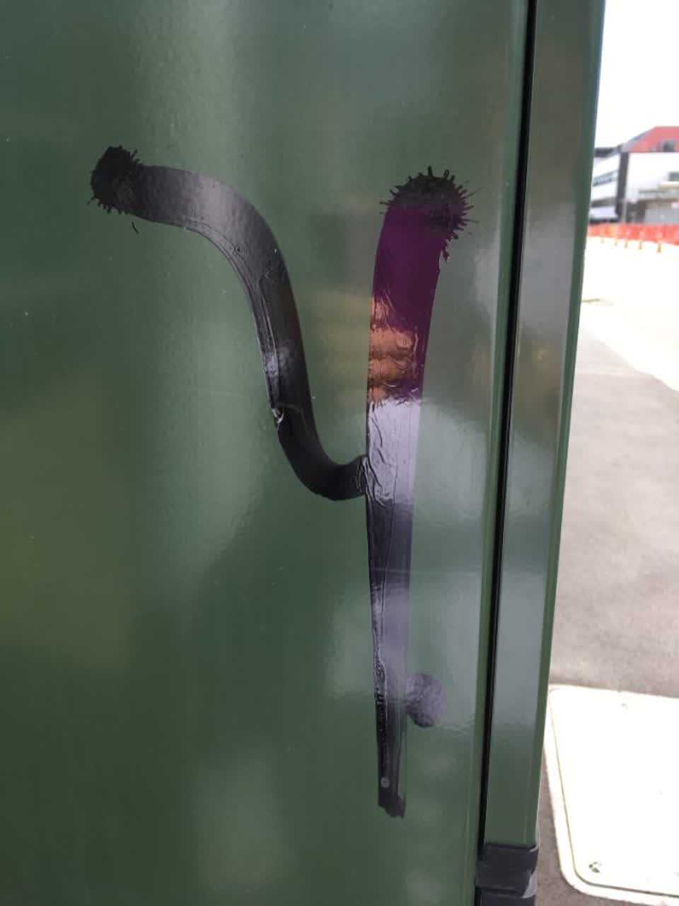 The photograph attached to this graffiti report