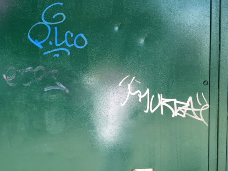 The photograph attached to this graffiti report