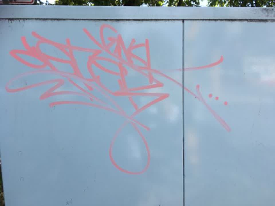 The photograph attached to this graffiti report