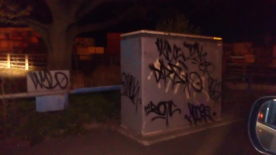The photograph attached to this graffiti report
