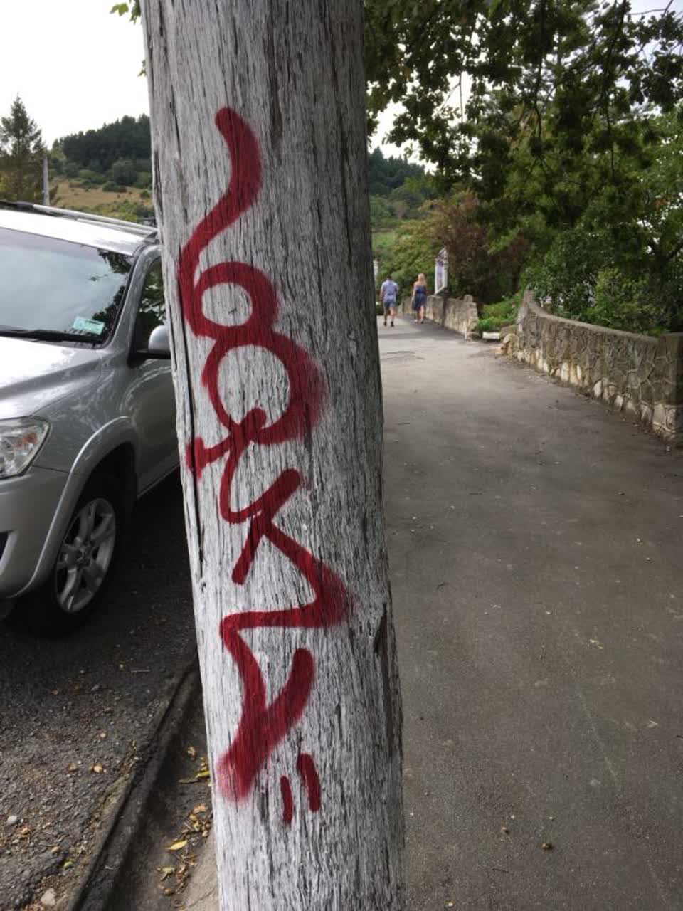 The photograph attached to this graffiti report