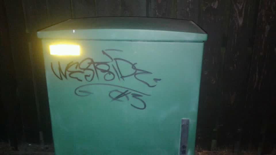 The photograph attached to this graffiti report